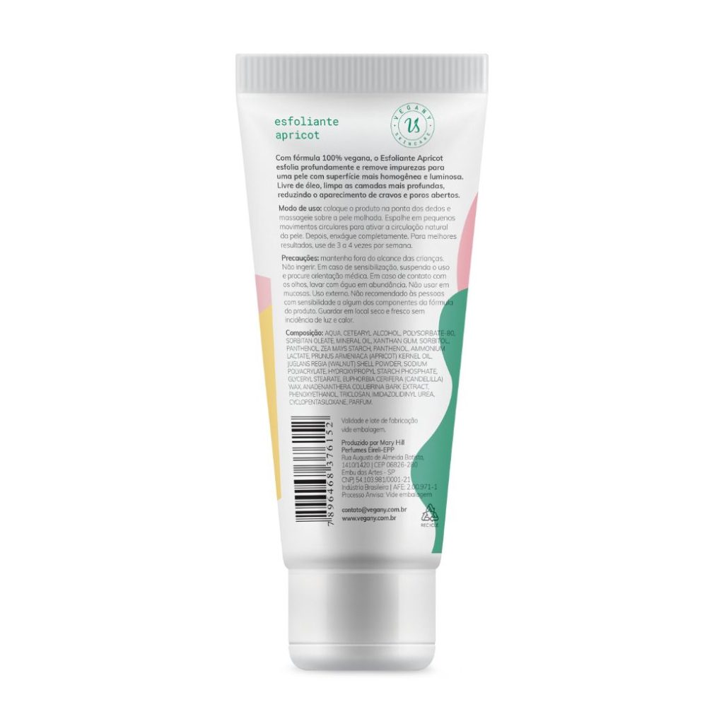 Esfoliante Apricot - Marca Vegany 70g verso