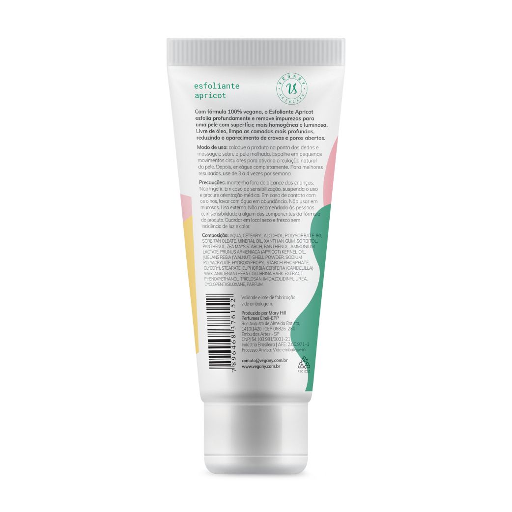 Esfoliante Apricot - Marca Vegany 70g verso